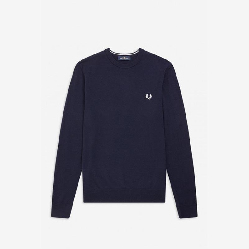  Jersey Fred Perry azul lana merino Fred Perry